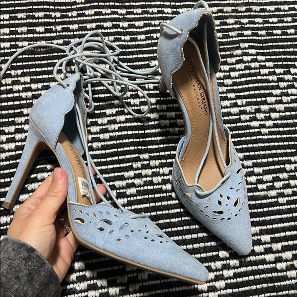 Christian siriano light blue pumps lace up - Picture 5 of 6